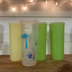 Tall Tupperware tumblers